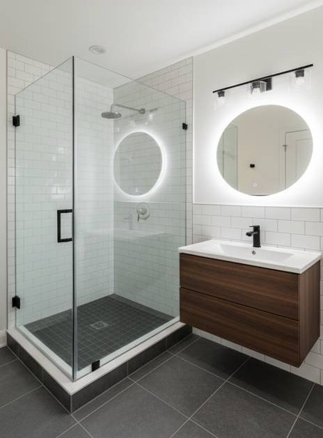 Small bathroom remodel completed renovation project